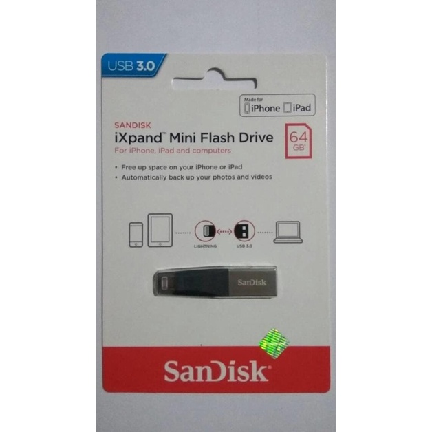 Flashdisk Otg Iphone 64 Gb Sandisk/Otg Iphone/Iphone/Sandisk/Memori