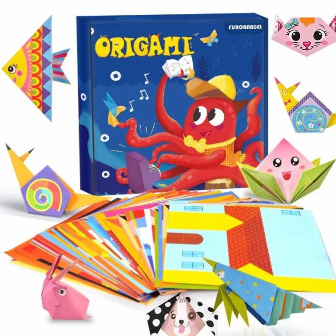 

Diy Origami Motif Set Box Kertas Lipat Isi 108Pcs