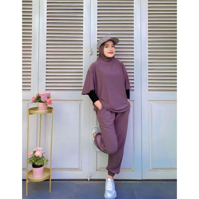 Viral Setelan Olahraga Muslimah Set Hijab Olga Set Olga Joger New 2024