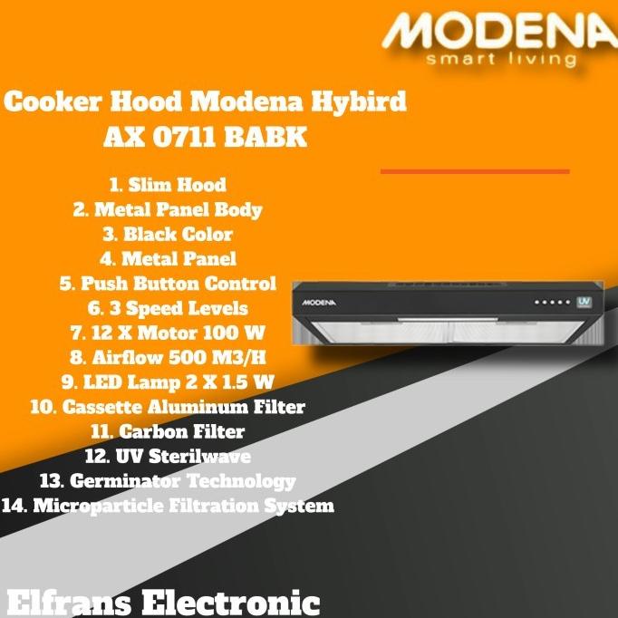 Terbaru  Modena Cooker Hood Hybird 70Cm Ax0711Babk Modena Ax 0711 Mexamiigu