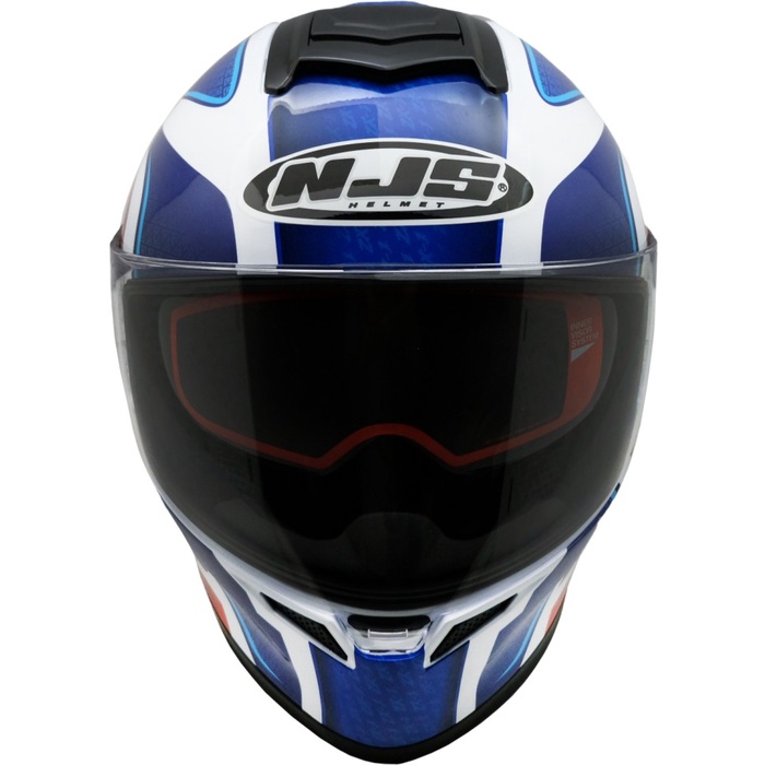 Njs Zx-1 Tricolor Putih - Merah Biru Gloss - Helm Fullface