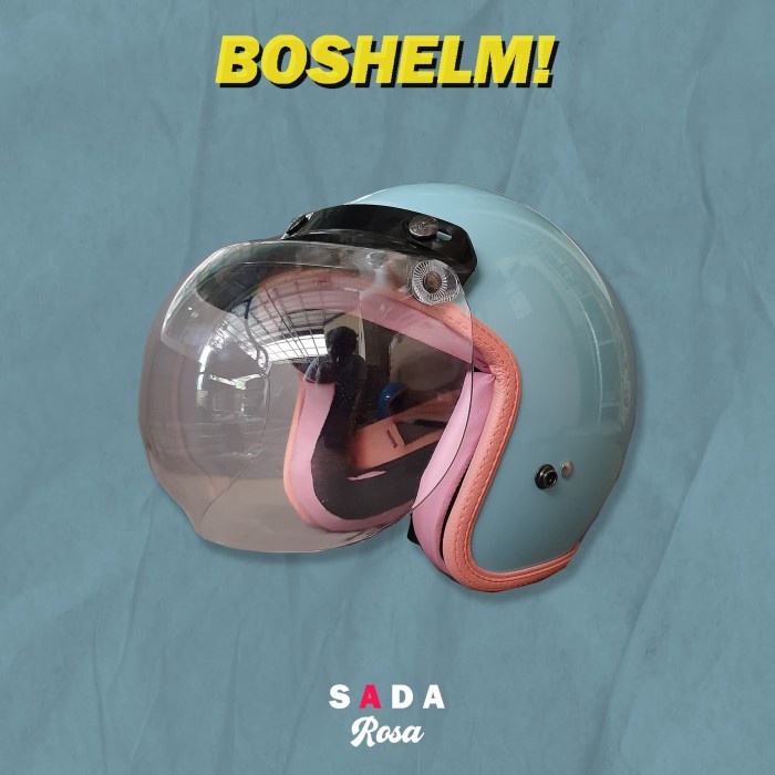 Helm Retro Bogo Sada Rosa Hijau Tosca Helm Retro Wanita Helm Sni