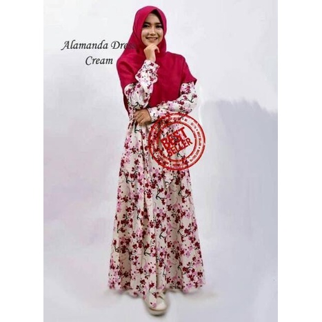 BISA COD - GAMIS KATUN JEPANG POLOS / BAJU GAMIS RAYON ANAK / GAMIS JUMBO SYARI