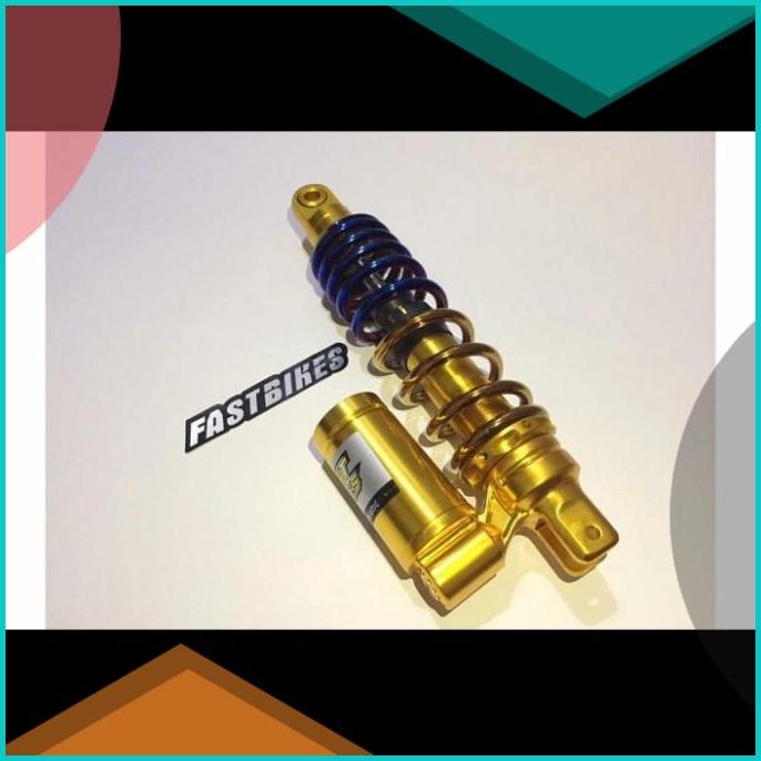 shock tabung matic beat vario 150 310 330 cnc gold blue biru two tone