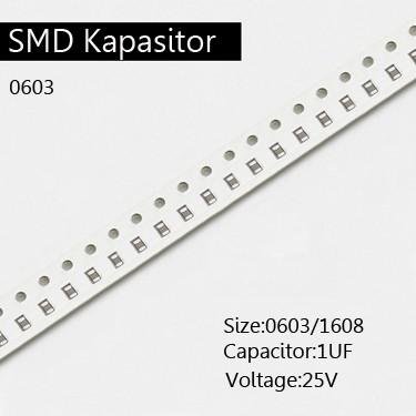 Capacitor 0603 1UF smd 1608 105 25v Kapasitor AD16