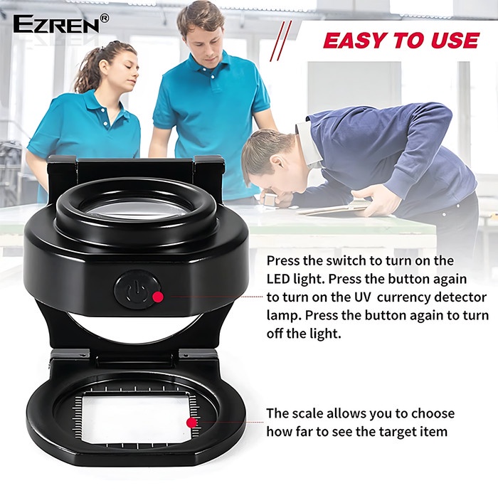 

EZREN EZ-0351 KACA PEMBESAR LUP 25X WITH 6 LIGHT USB LIPAT PORTABEL