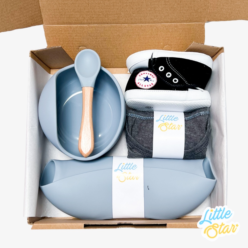 [BABY'S NEEDS] Hampers Newborn Baby Feeding Set Silicone Alat Makan Mpasi Bayi Gift Box Parcel Kado