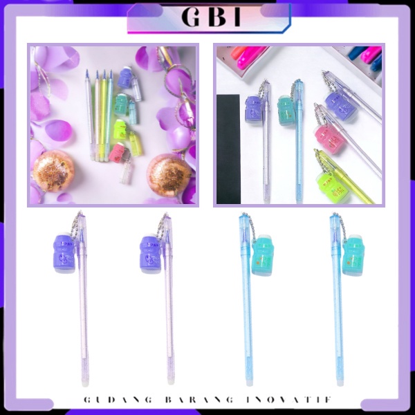 

GBI Pen Pulpen Gantungan Lucu Pena Gantungan Botol Minuman Pulpen Lucu Gantungan Botol Blue Ink Gel Bisa di Hapus Bolpoin Tinta Gel Cair Erasable