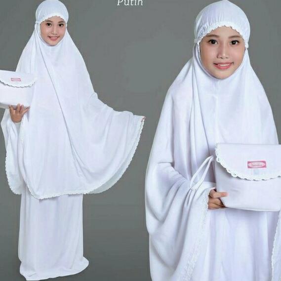 Mukena Anak Tanggung 12-17Th Putih Polos Renda / Mukena Anak Smp Sma
