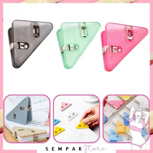 

SS Paper Clip Segitiga Warna-Warni Klip Sudut Penjepit Buku Akrilik Penjepit Kertas Binder Plastik Clips Book & Paper Corner Perlengkapan Kantor Sekolah