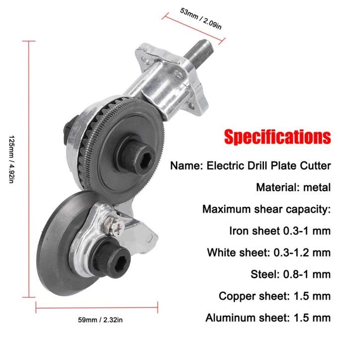 Adapter Mesin Bor Pemotong Plat Seng Tipis / Adaptor Bor Gunting Plat