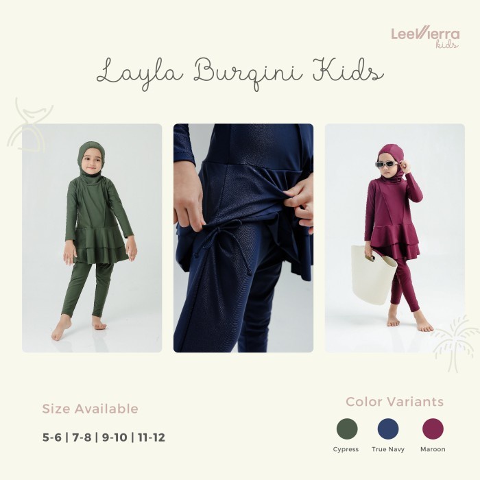 Promo Lee Vierra Layla Burqini Kids, Baju Renang Muslim Anak