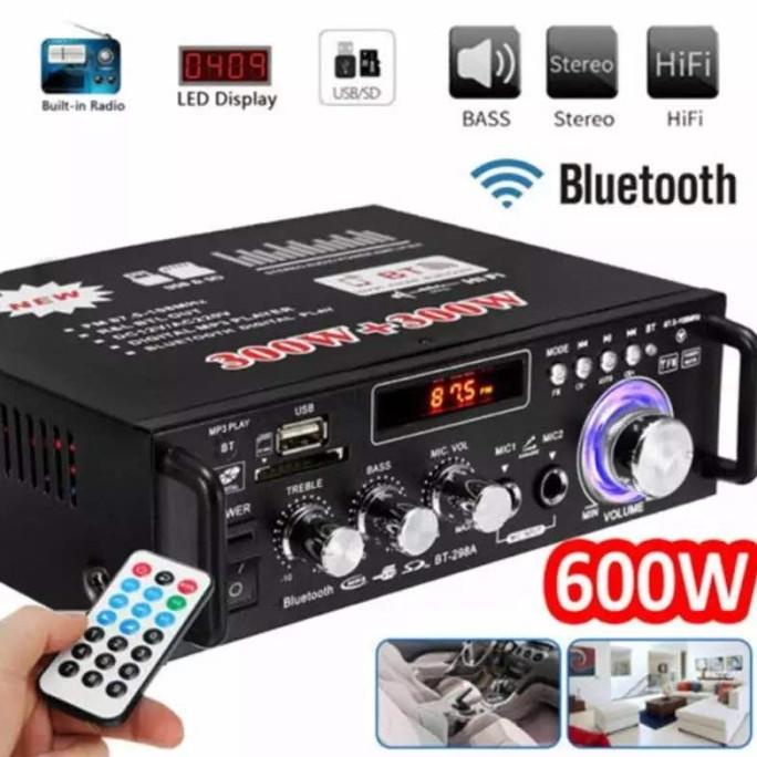 Power Amplifier Wireless Bt-298A Built-In Equalizer Mini Bluetooth Kualitas Premium