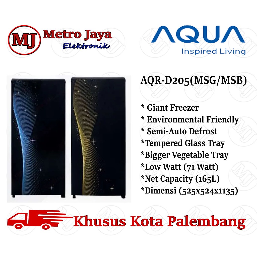 KULKAS 1 pintu AQUA AQR-D205M Kulkas AQUAJAPAN 1 Pintu AQRD 205 M