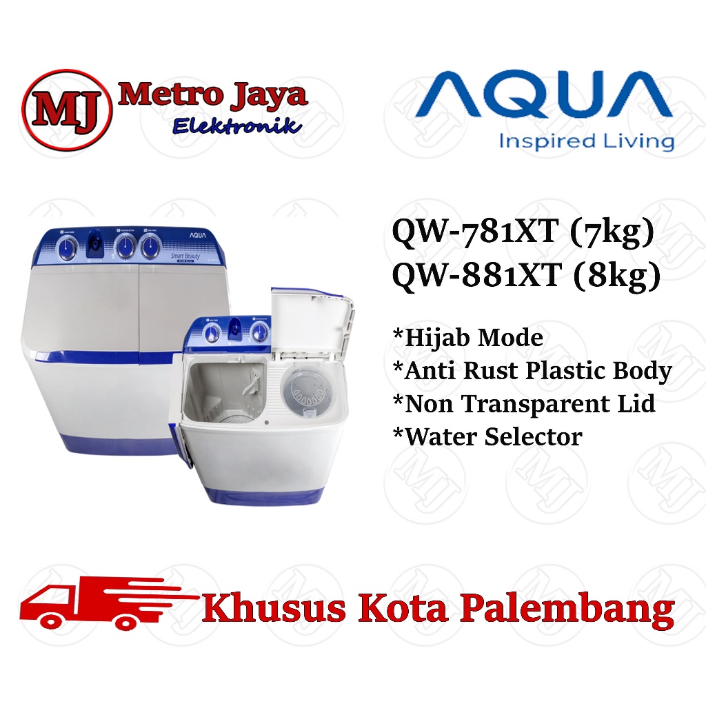 Mesin cuci 2 tabung Aqua Sanyo 7kg QW-781XT