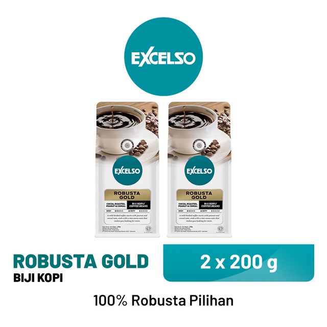 

EXCELSO Robusta Gold - Biji Kopi 2 x 200 gr