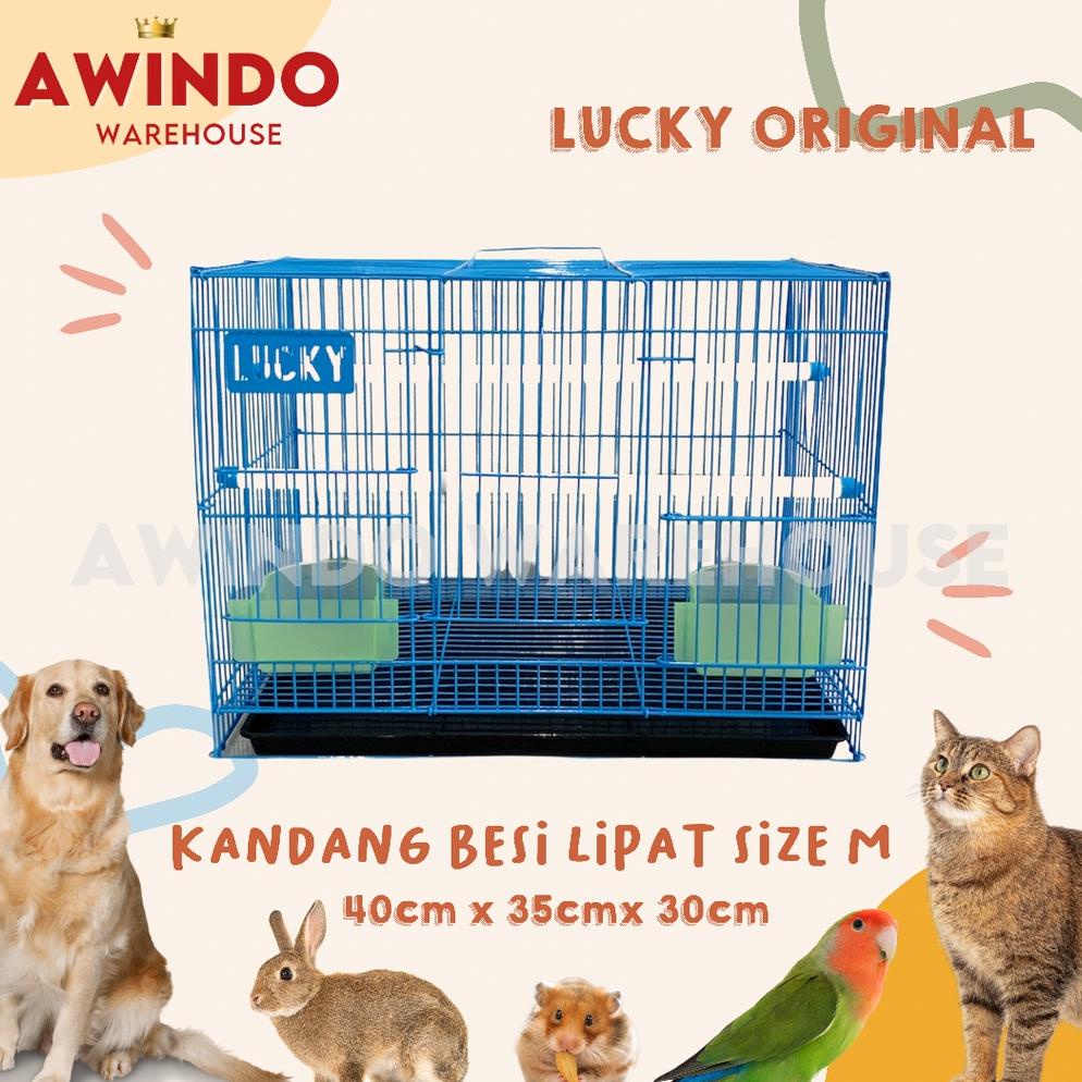 KANDANG BURUNG UMBARAN BESI LIPAT 40x35x30 BURUNG LOVEBIRD PLECI LUCKY 358