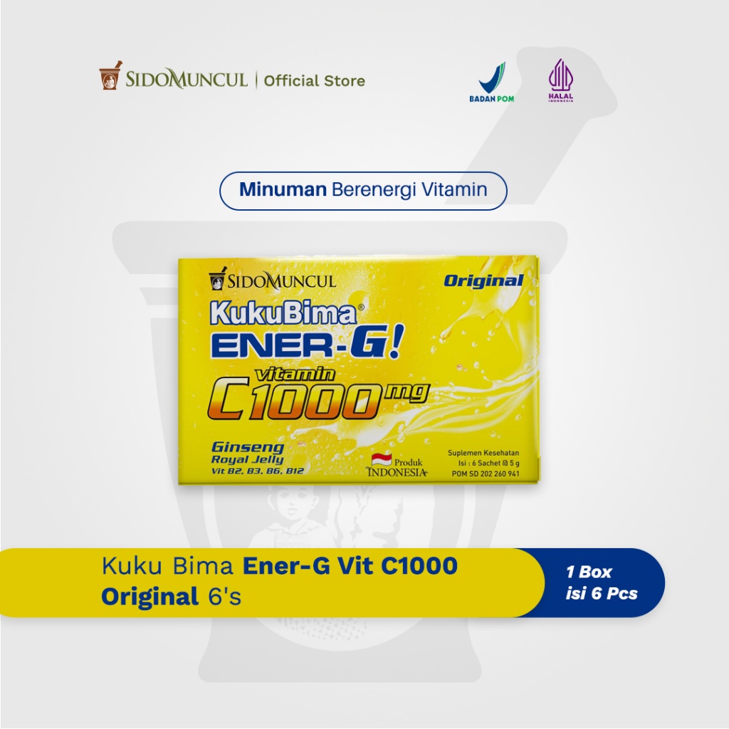 

Kuku Bima Ener-G Vit C1000 Original 6's - Minuman Berenergi Vitamin