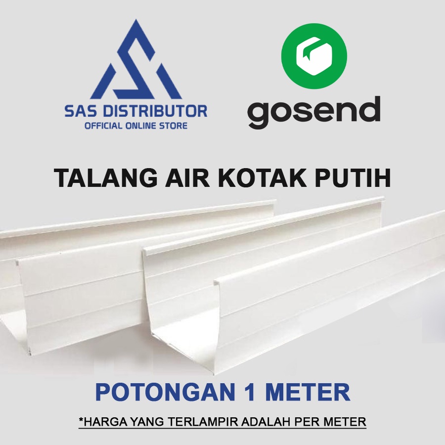 Talang Air Kotak PVC Putih 4" inch Per meter/ Talang Air Hujan 1 Meter