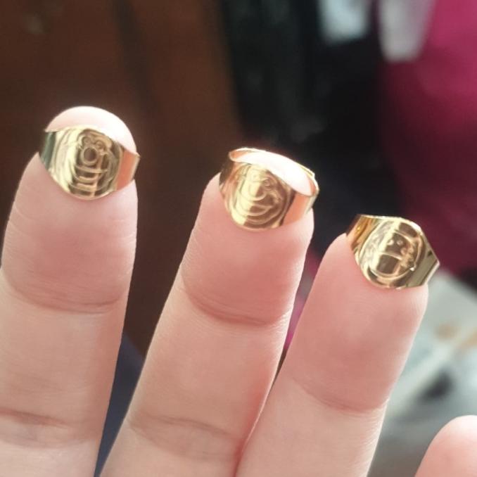 Cincin Bayi Laki Perempuan Unisex Polos Karakter Emas Asli 700 70% 16K Kualitas Premium