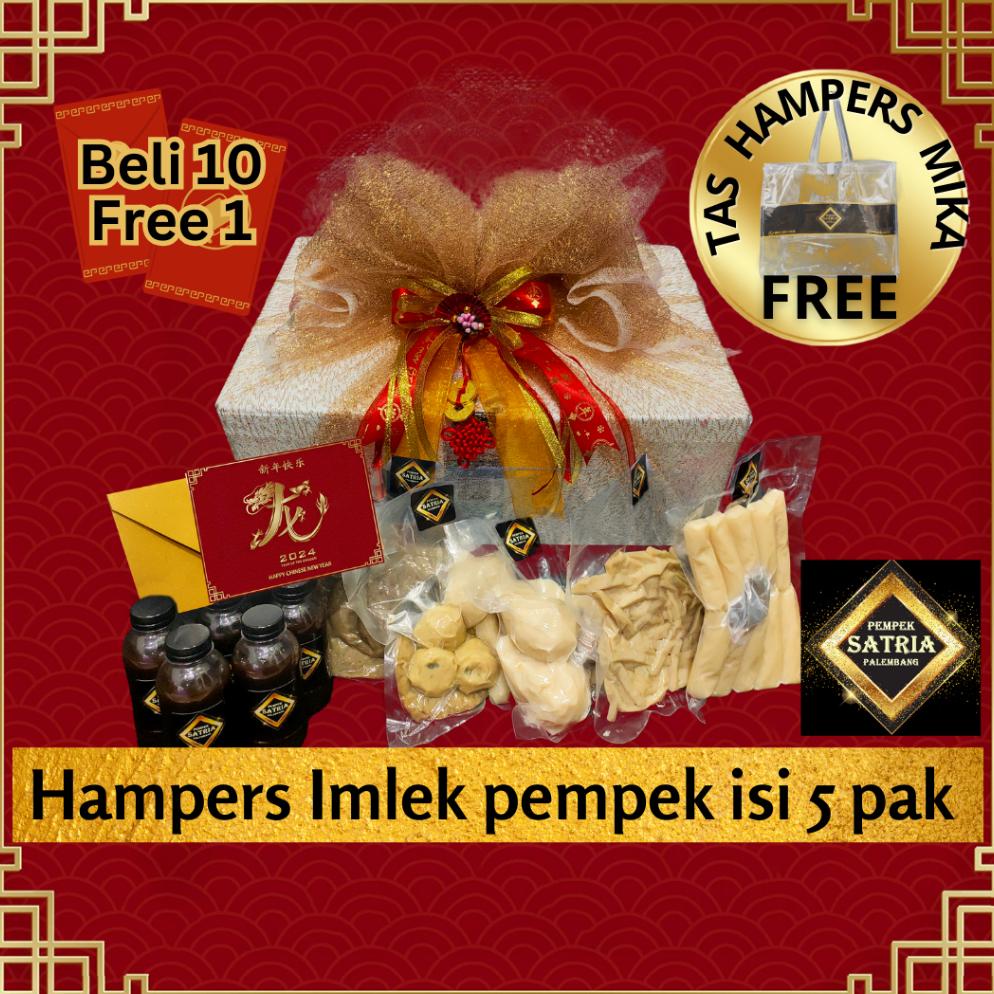 

New Stok Hampers Imlek Sincia Chinese New Year Hadiah Parsel Souvenir Pempek Beku Frozen Isi 5 Pak Terlaris