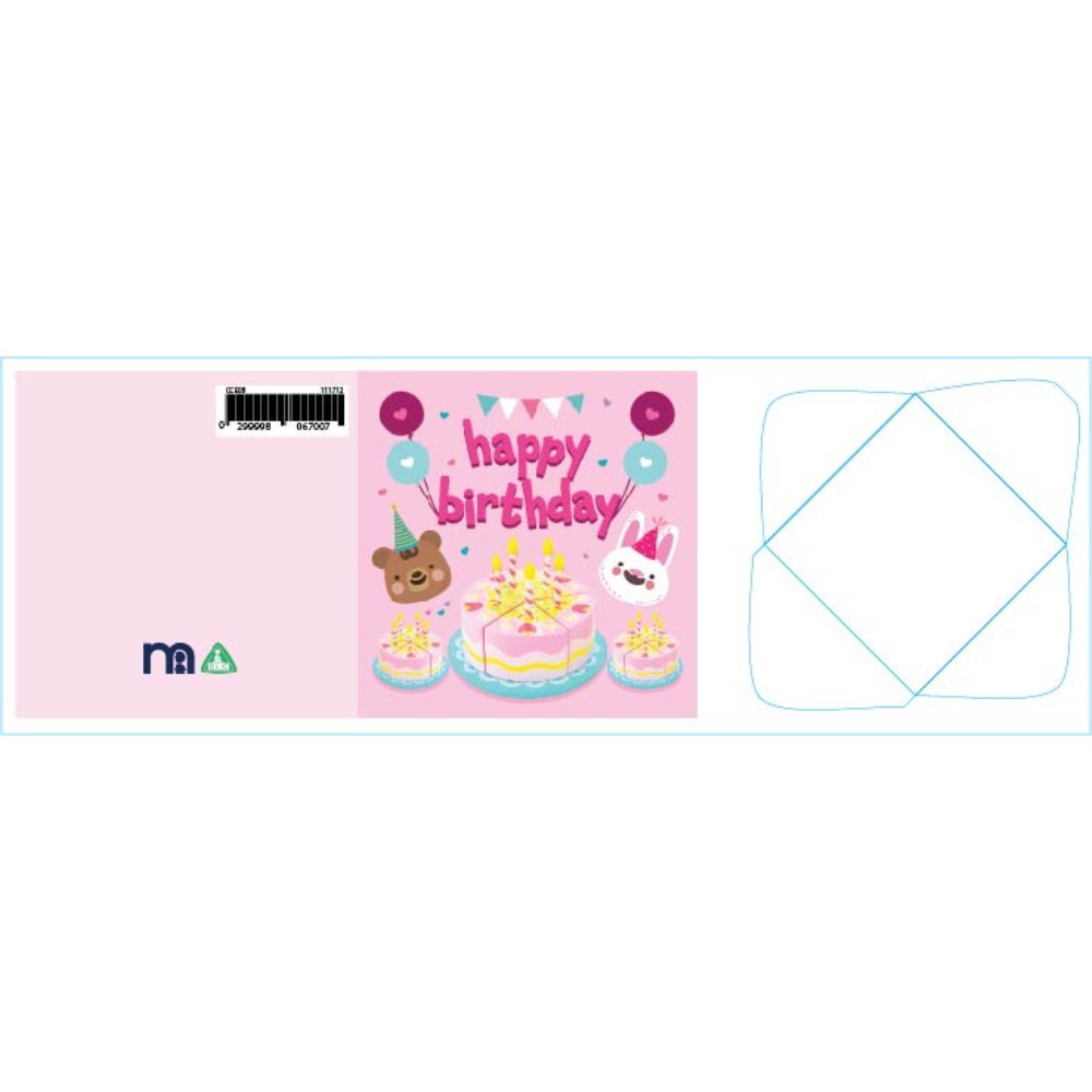 Mothercare Card Happy Birthday Pink New - Kartu Ucapan Ulang Tahun
