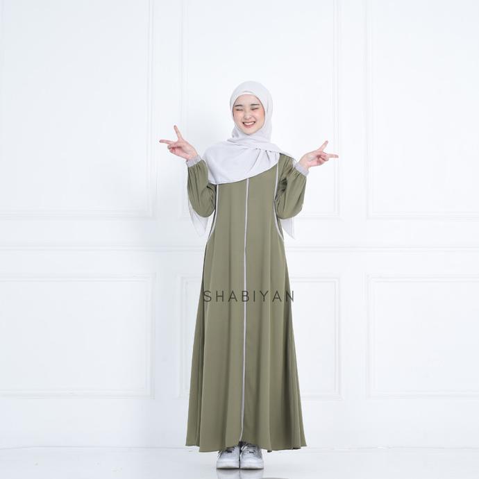 SH 366 Gamis Anak Remaja Moscrepe Polos By Shabiyan