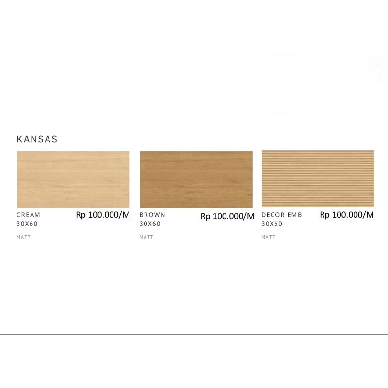 Keramik Matt Motif Kayu Kansas Warna Cream/Decor Emb/Brown Ukuran 30x60 by Platinum/Keramik Kualitas