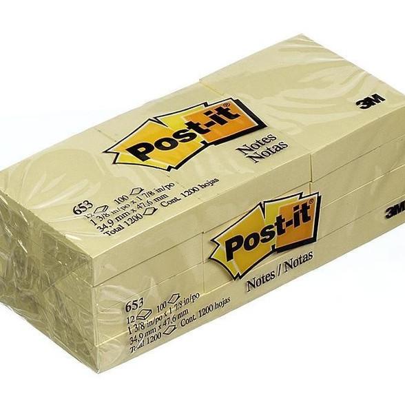 

Post It / Sti Note 653 Merk 3M ( Isi 12 Pad )