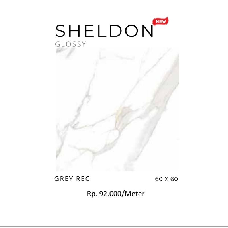 Keramik Glossy Motif Marbel Putih Abu Sheldon Ukuran 60x60 by Platinum/Keramik Kualitas 1 Grade A/Keramik Glossy Untuk Lantai dan Dinding