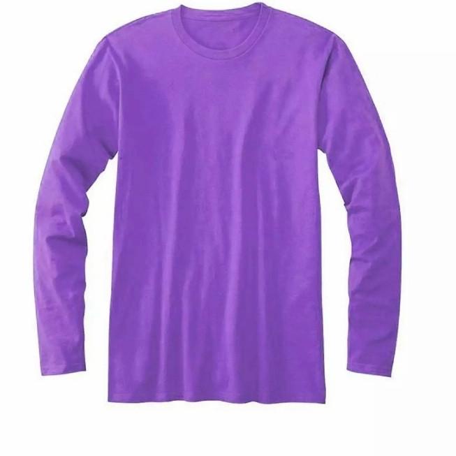 Kaos Polos Pria/Wanita 24'S Lengan Panjang - Ungu Muda