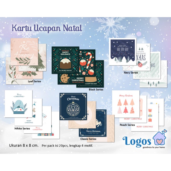 

TERLARIS Kartu Natal Tag Christmas Greeting card Square ucapan selamat xmas