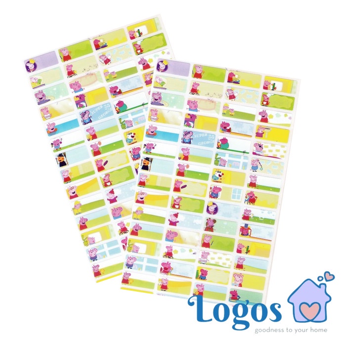 

TERLARIS Peppa Pig Small Sticker Label Nama Waterproof Stiker Nama Anak Cute