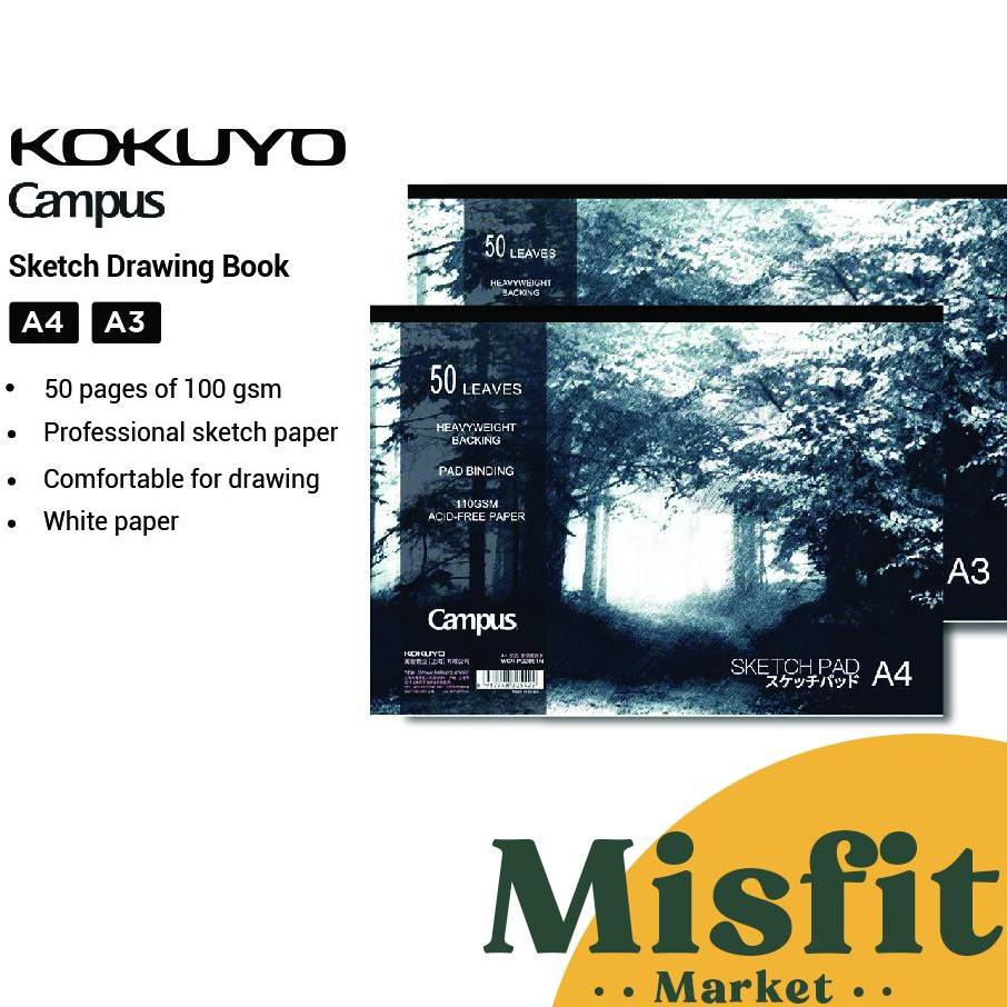 

Kokuyo Campus Sketch Drawing Book A4 A3 Buku Gambar Sketsa Tebal Watercolor Xed Media