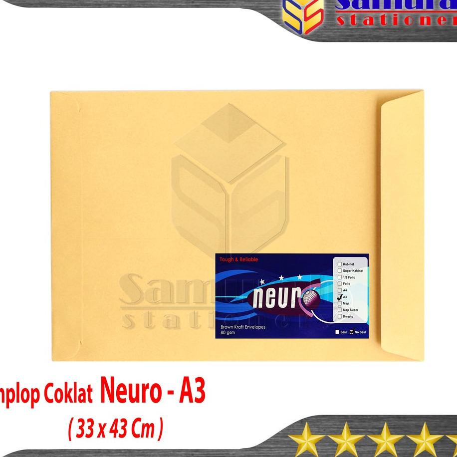 

Amplop Kertas Coklat Polos Neuro Ukuran A3 Polos / Envelope Berkas Dokumen 33 X 43 Cm