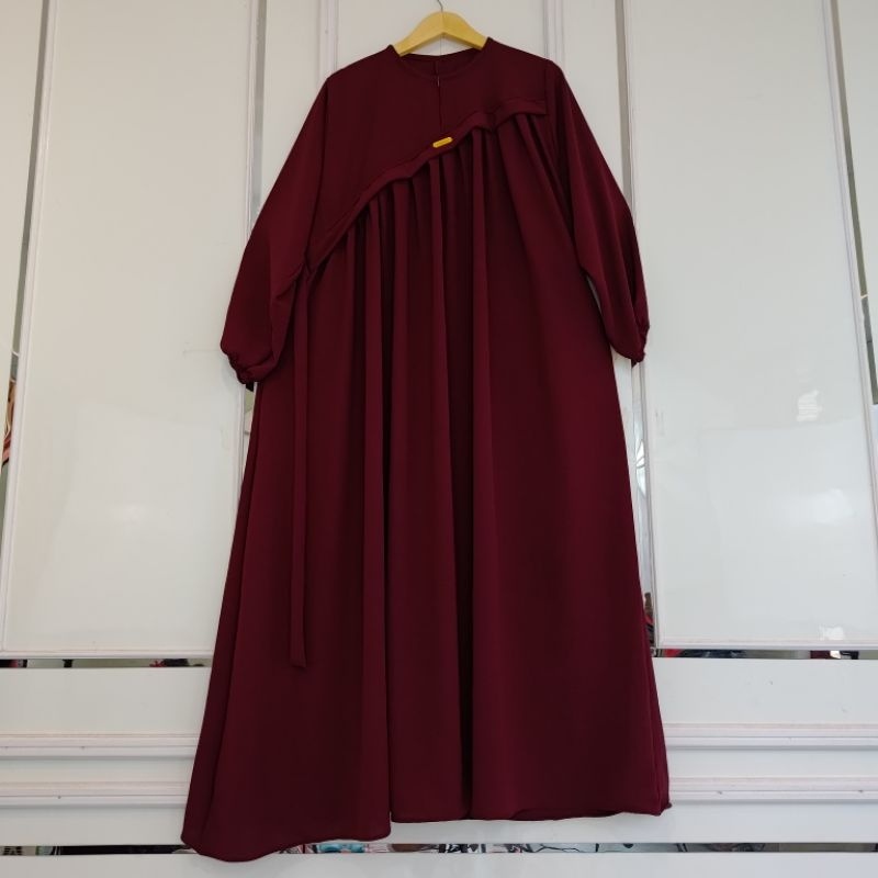[SYAR'I TILL JANNAH] ELIF DRESS - Gamis Jumbo Polos LD 130cm Soft Crinkle Airflow Premium
