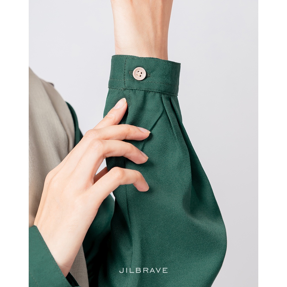 [SYAR'I TILL JANNAH] Jilbrave Shena Dress Warna Army Gamis Outer Mahasiswi Semi Formal Model Smart