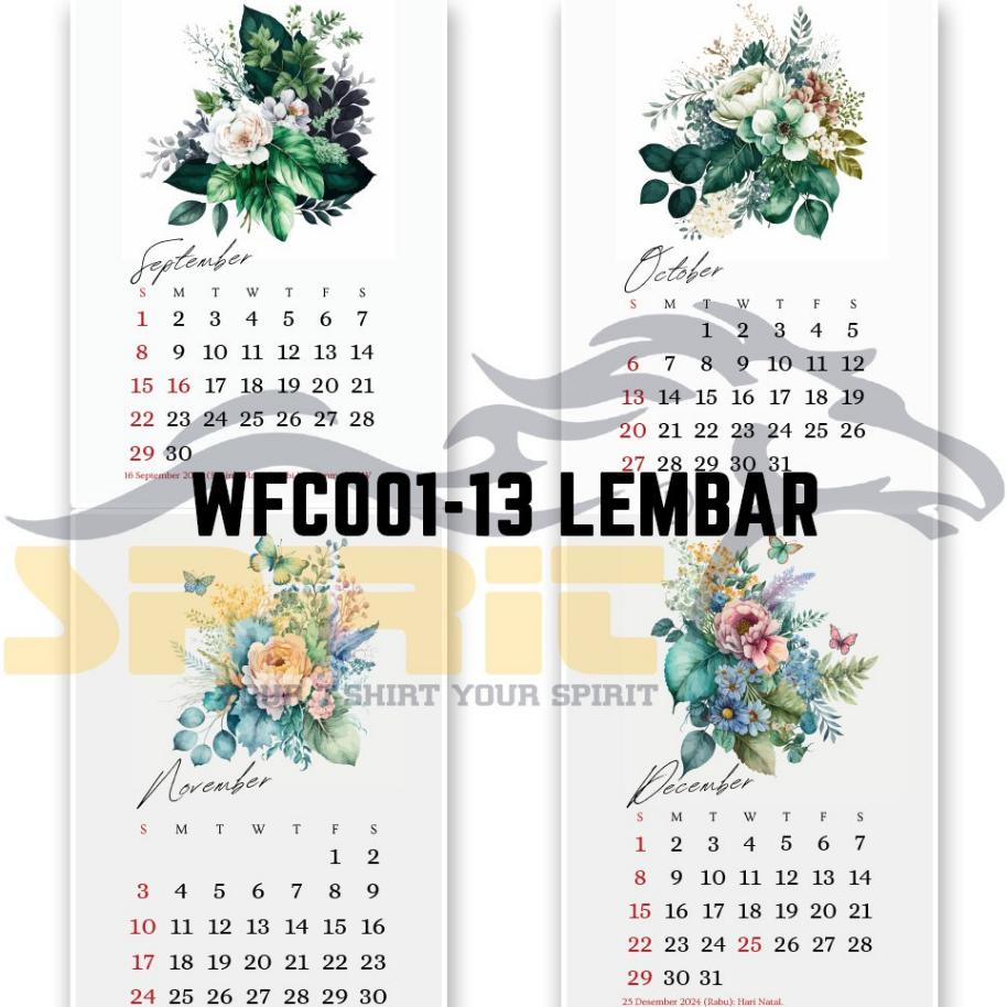 

Kalender 2024 Dinding Floral Water Full Color Kawat Hanger / Kalender Dinding 2024 Hiasan Kamar
