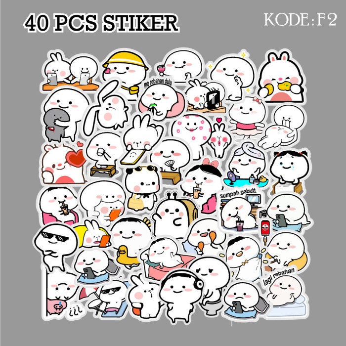 

[ Mac ] 40 Pcs Sticker Aesthetic Lucu Untuk Laptop Case Tumbler - F2 Best