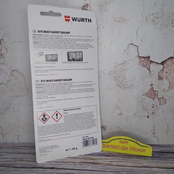 Rtv Silicone Sealant Grey Wurth - Sealant Abu-Abu Wurth 85Gr Termurah