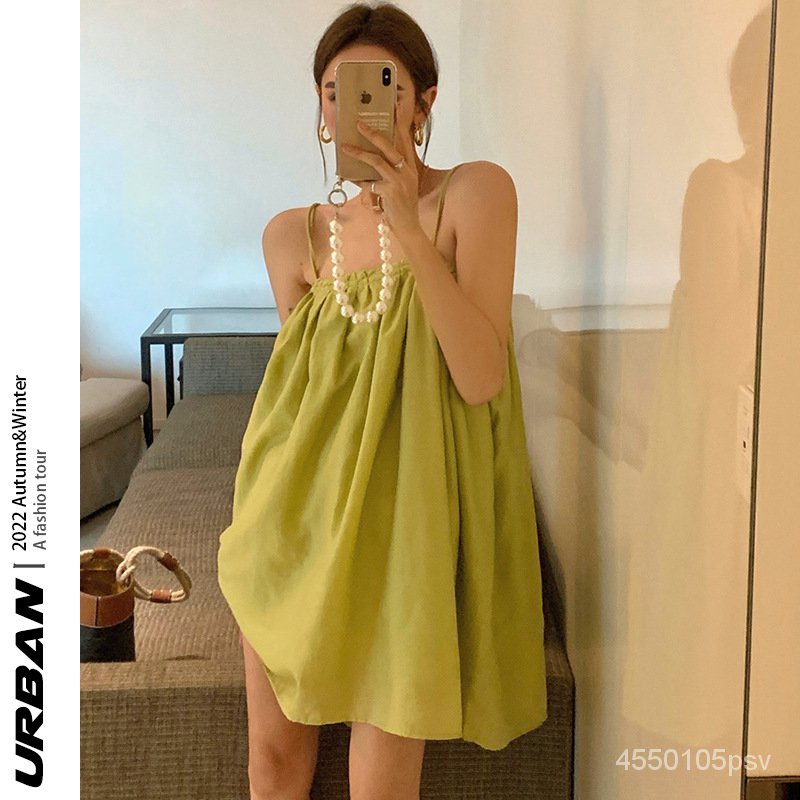 Women's Vacation Style Hot Girl Backless Suspender Dress2023Women's Loose Puffy off-Neck Tube Top Sh