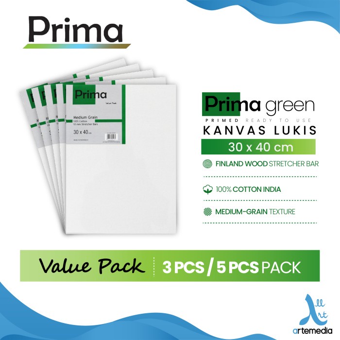 

KANVAS LUKIS PRIMA GREEN 30X40CM VALUE SET 3 COTTON CANVAS ORIGINAL TERBARU