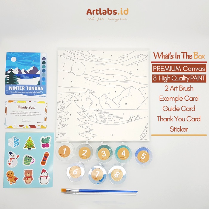 

WINTER TUNDRA - PAINT BY NUMBER 8 COLOR[LANDSCAPE SERIES]PAINTING KIT ORIGINAL TERBARU