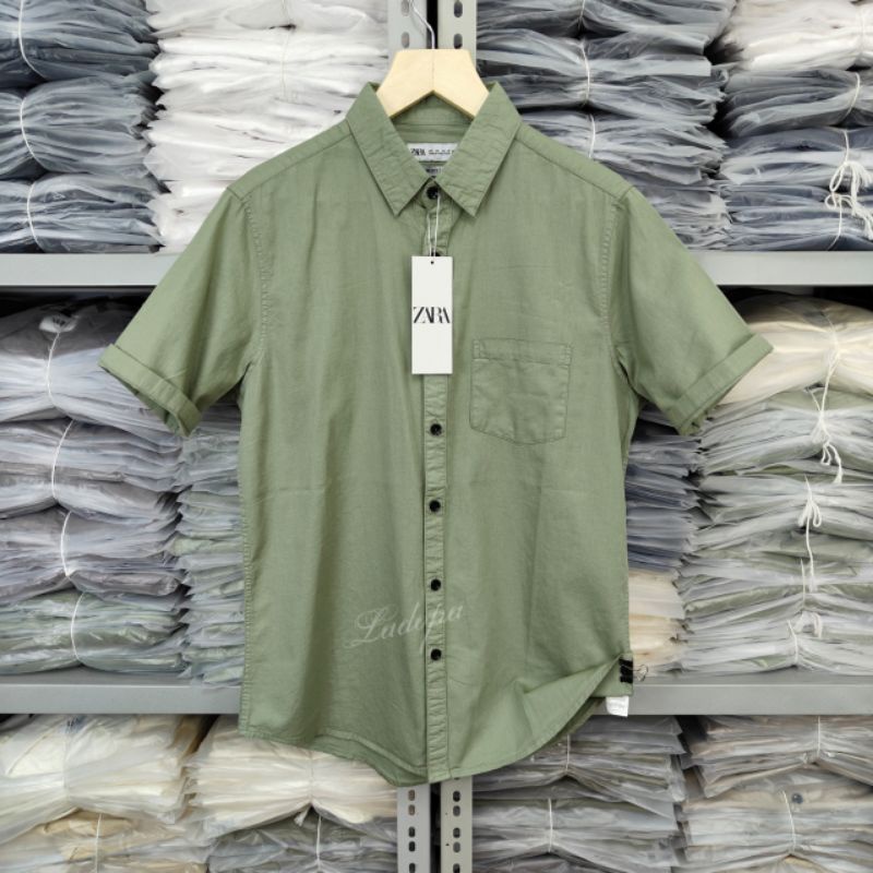 Kemeja Pria Zara Lengan Pendek Kemeja Casual Pria Lengan Pendek Kemeja Polos Pria Lengan Pendek