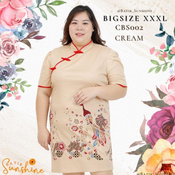 Cheongsam Sangjit Dress Batik Wanita Size Xxxl/Jumbo/Big Size Cbs002(2 Original