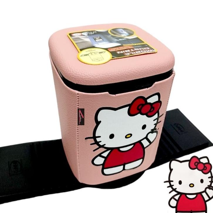 Tempat Sampah Mobil Kulit Pink