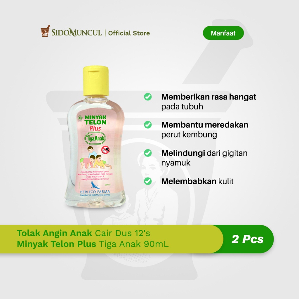 Tolak Angin Anak Cair Dus 12's + Minyak Telon Plus Tiga Anak 90mL