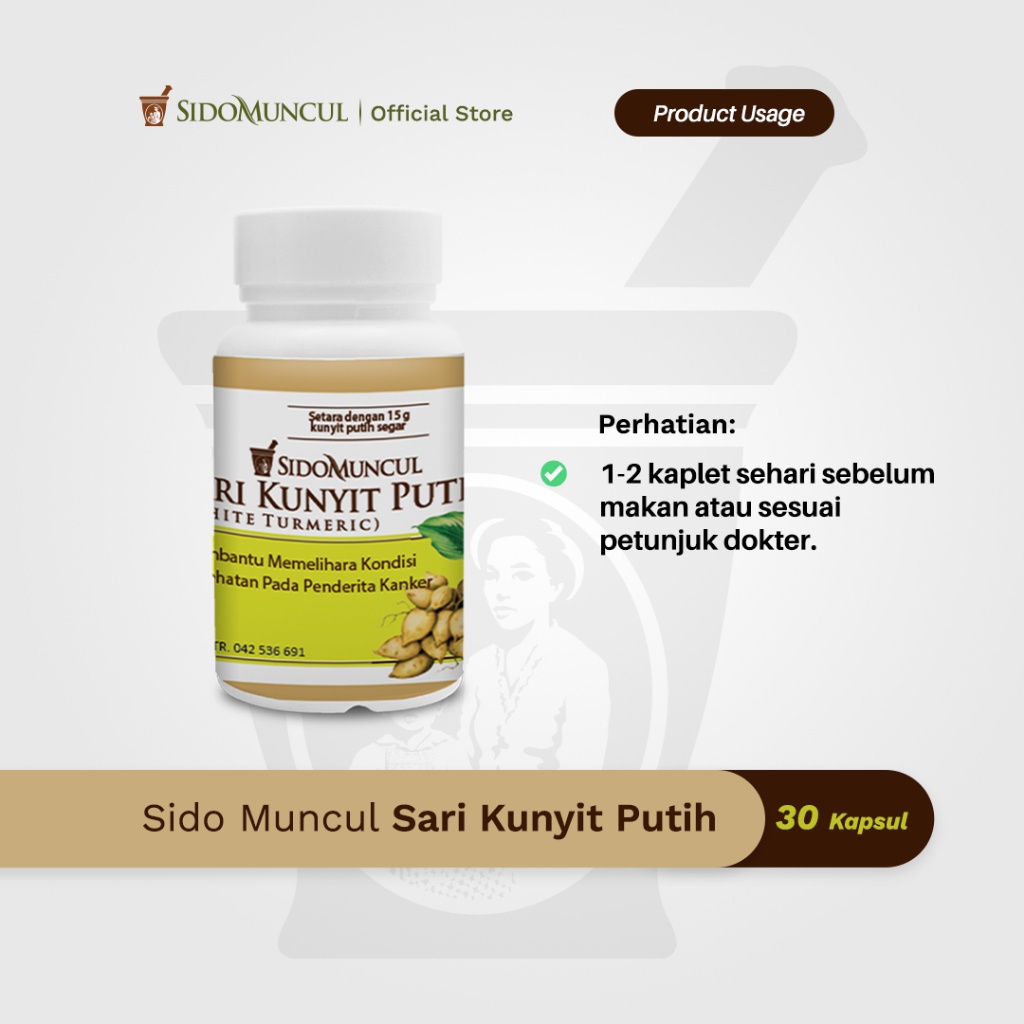 Sido Muncul Natural Sari Kunyit Putih 30’k - Membantu Memelihara Kondisi Kesehatan pada Penderita Kanker-3