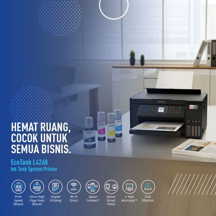 Printer Epson L4260 L 4260 L-4260 Pengganti L4160 Wifi Duplex F4 Legal Ready