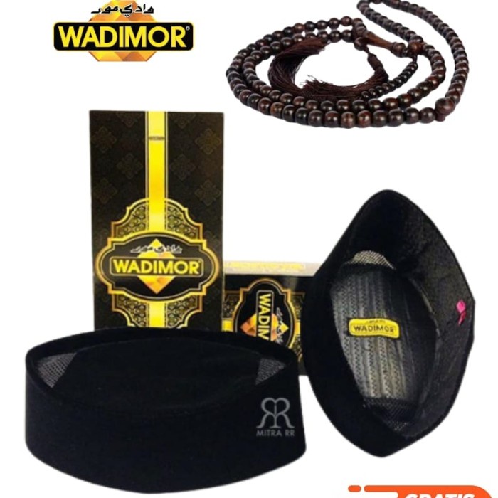 Songkok Wadimor Ac Tengah Peci Santri Kopiah Polos Hitam Ori